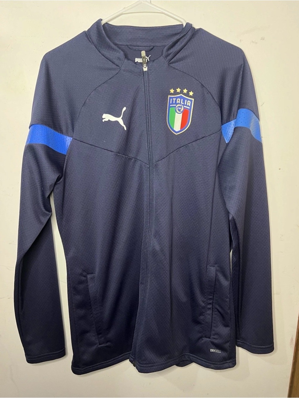 Puma Men Italy National Soccer FIGC Coach Training DryCELL Jacket L Size